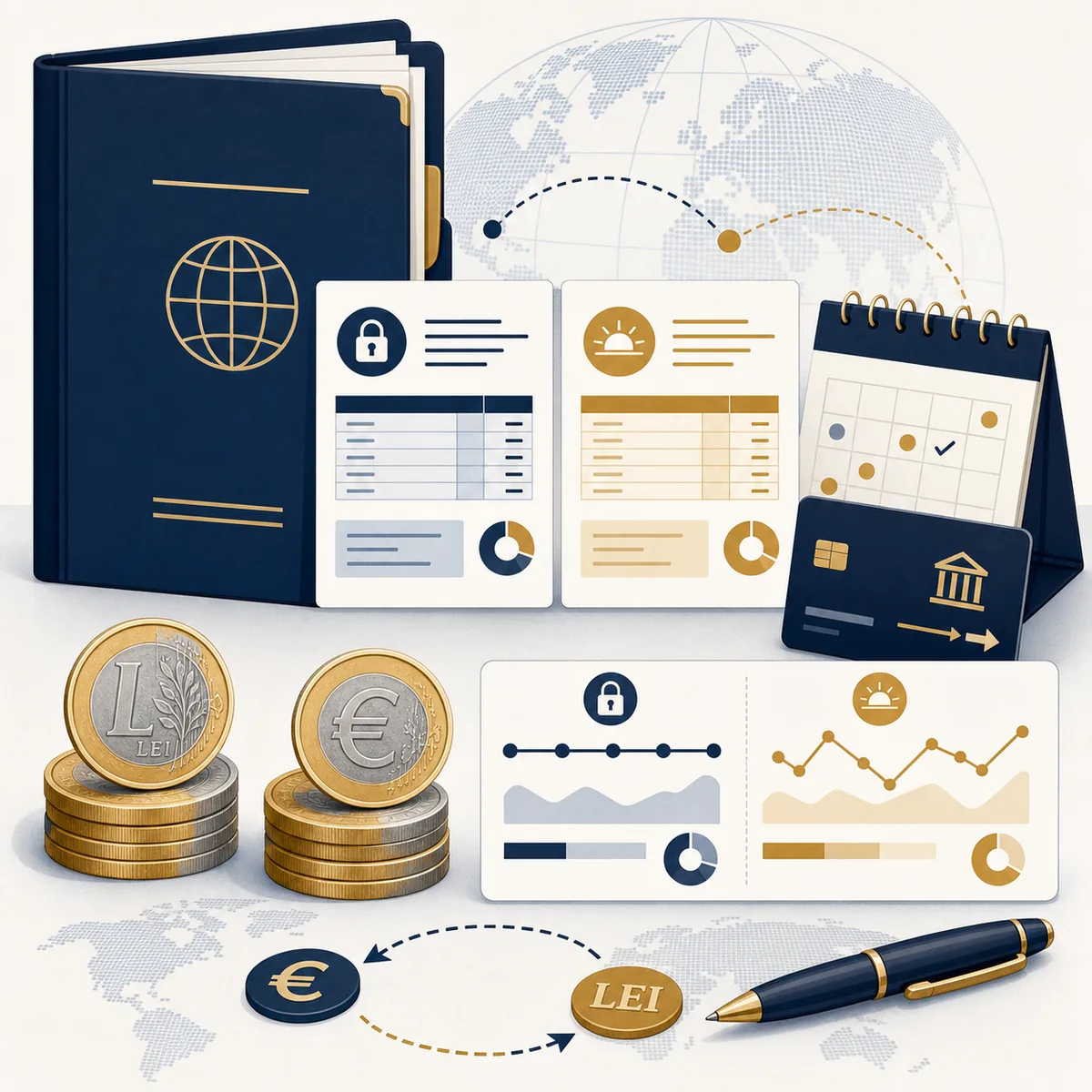 Contract internațional și comparație între sume în lei și euro