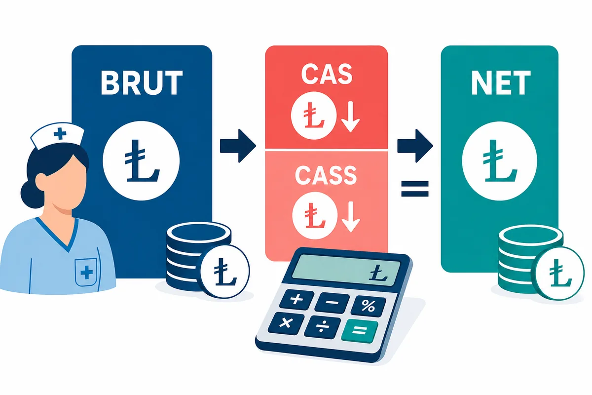 Schema brut CAS CASS net pentru salariu asistent medical 2026