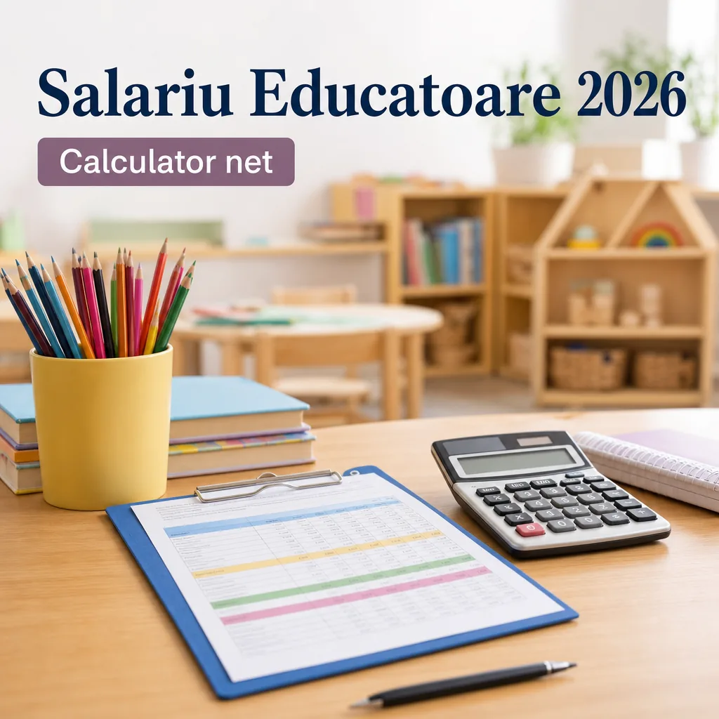 Salariu educatoare 2026 - calculator net si grila orientativa pentru invatamant prescolar